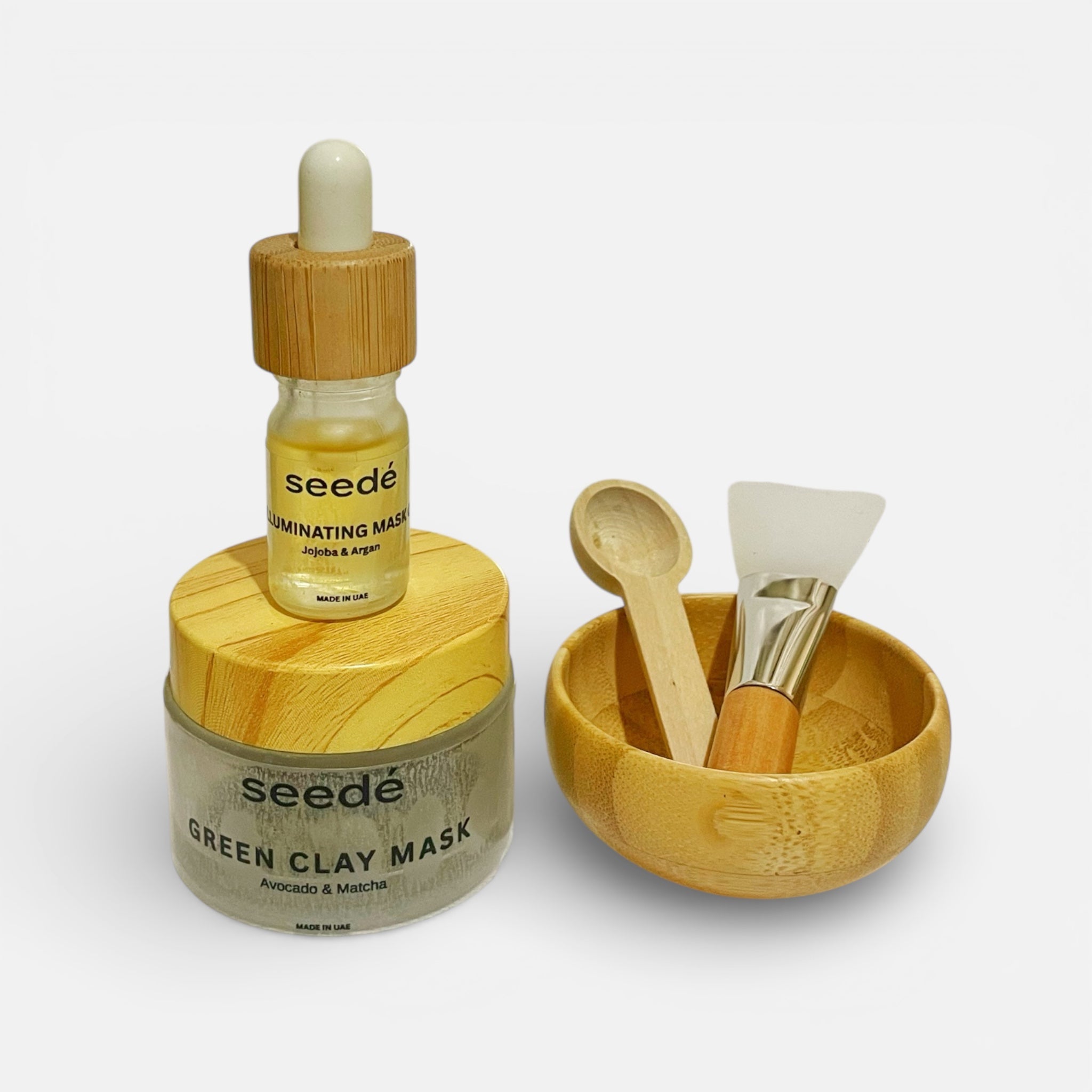 Green Clay Mask Set with Illuminating Oil